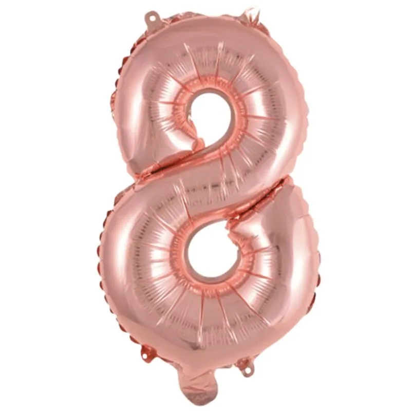 Balão Número 8 Metalizado Rose Gold 16 / 40cm Starlux