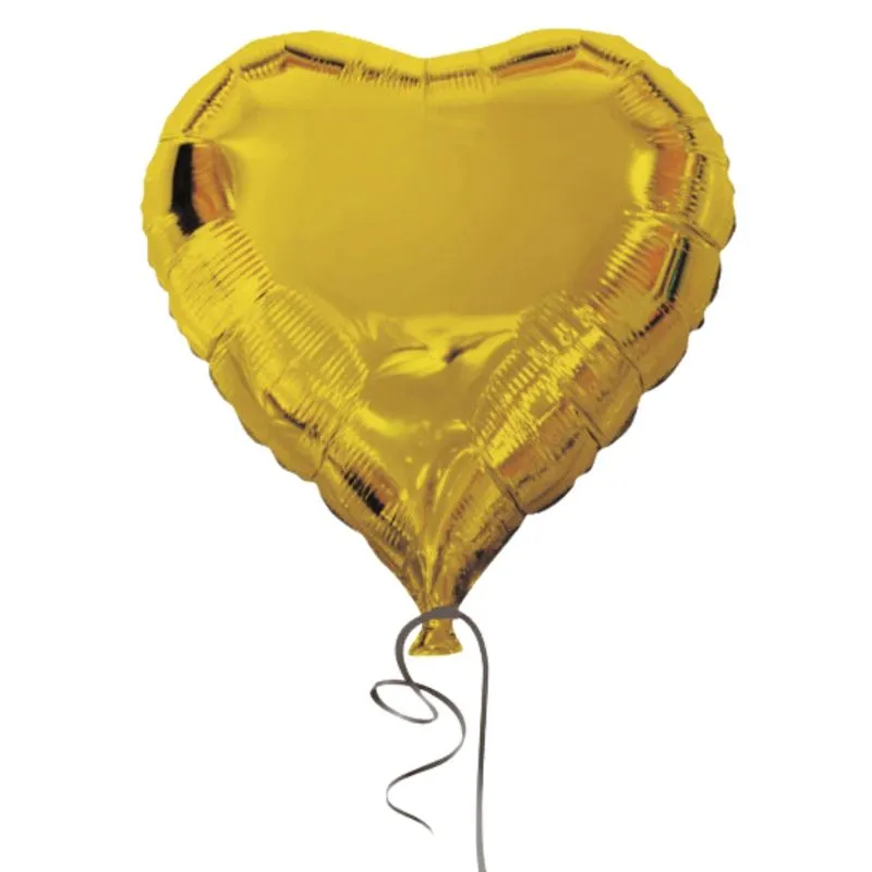 Balão Coração Metalizado Dourado 18" / 45cm Starlux