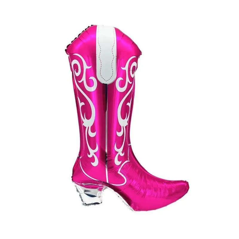 Balão Metalizado Bota Cowboy Boiadeira Pink - 27 Polegadas