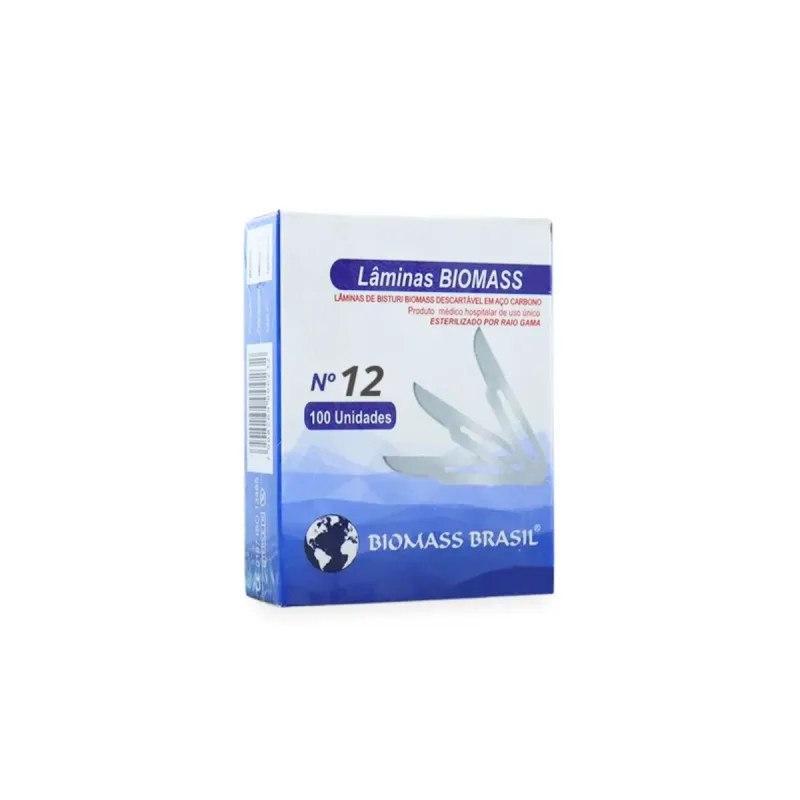 Lâmina de Bisturi Nº12 Biomass - C/100 Unds