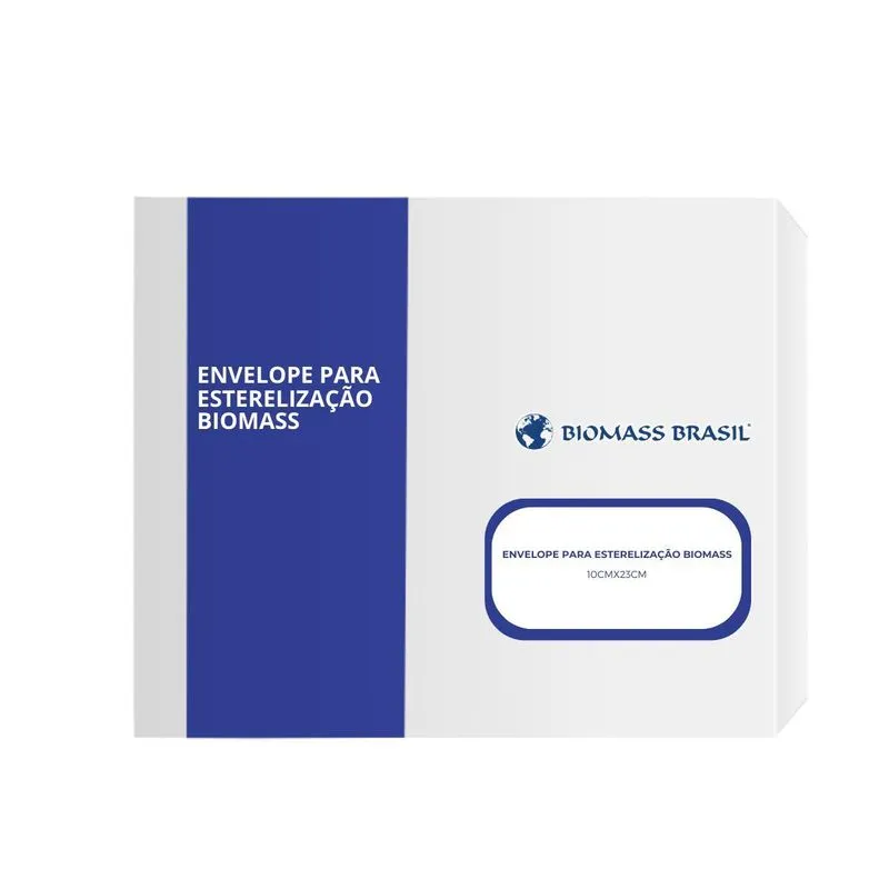Envelope Papel Grau Cirurgico 10x23cm Biomass Brasil