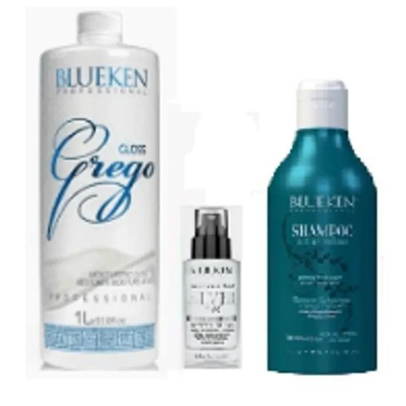 Progressiva Grego1l+shampoo 500ml +spray Brilho 60ml Blueken