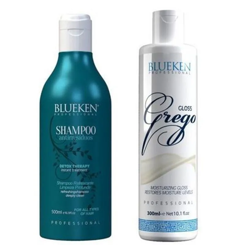 Progressiva Grego Blueken 300ml + Shampoo Anti Resíduos 500ml