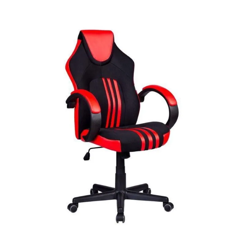 Cadeira Gamer Giratória Preta e Vermelha Stripes - at. Home