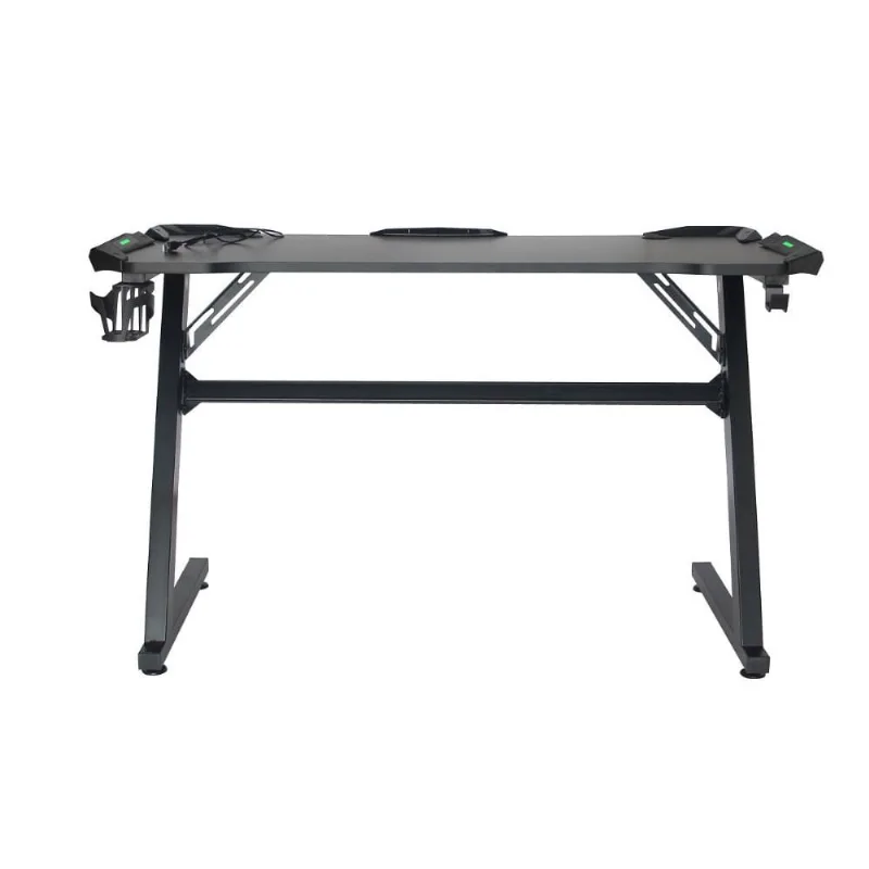 Mesa Gamer LED Pelegrin PEL-004P Preta Metal e mdf