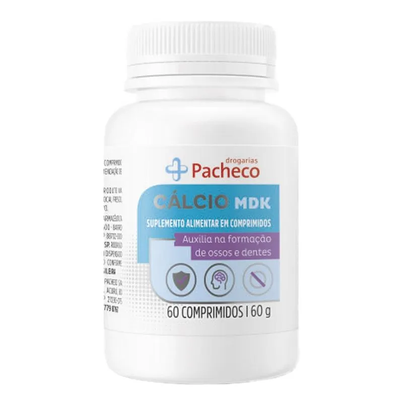 Cálcio MDK Drogarias Pacheco 60 Comprimidos