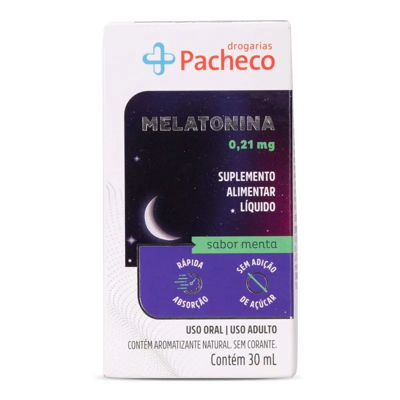 Melatonina Drogarias Pacheco 21mg Menta 30ml Gotas