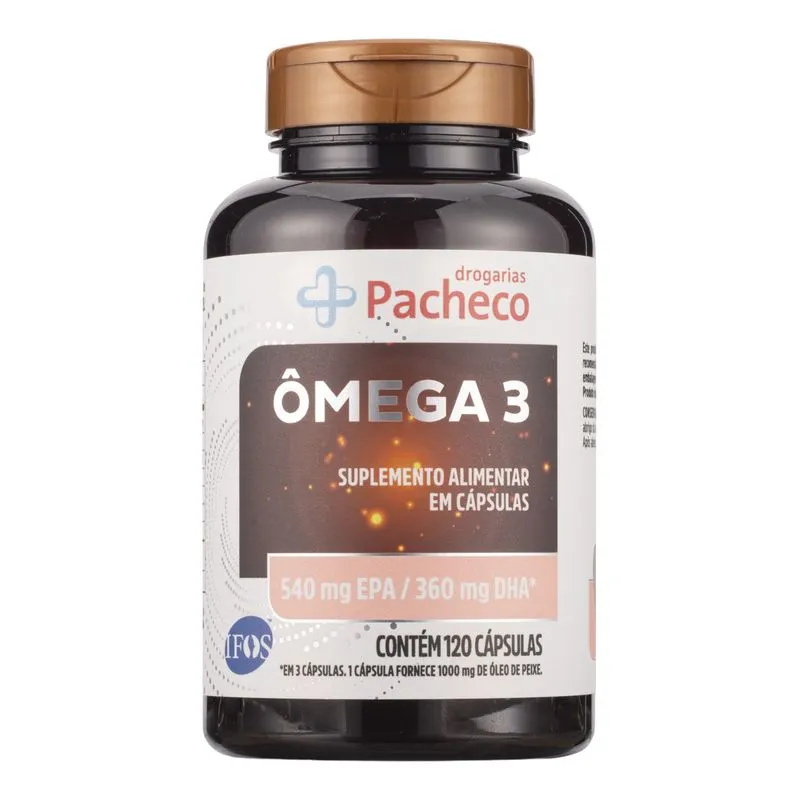 Suplemento Alimentar Ômega 3 1000mg Drogarias Pacheco 120 Cápsulas