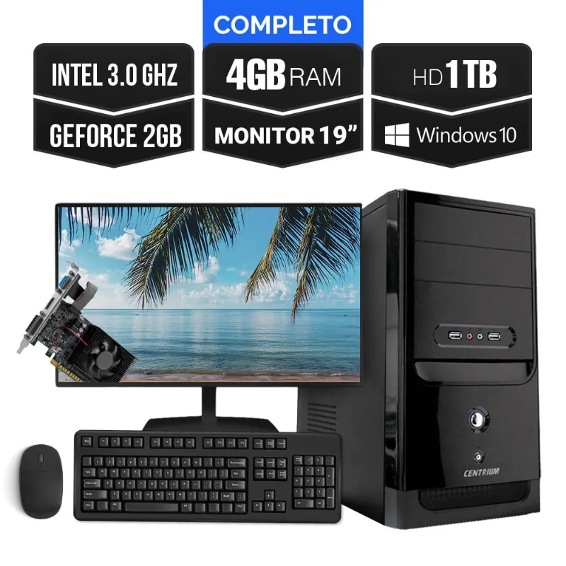Computador Completo Intel 3.0 4Gb Hd 1Tb GT610 2Gb + Kit
