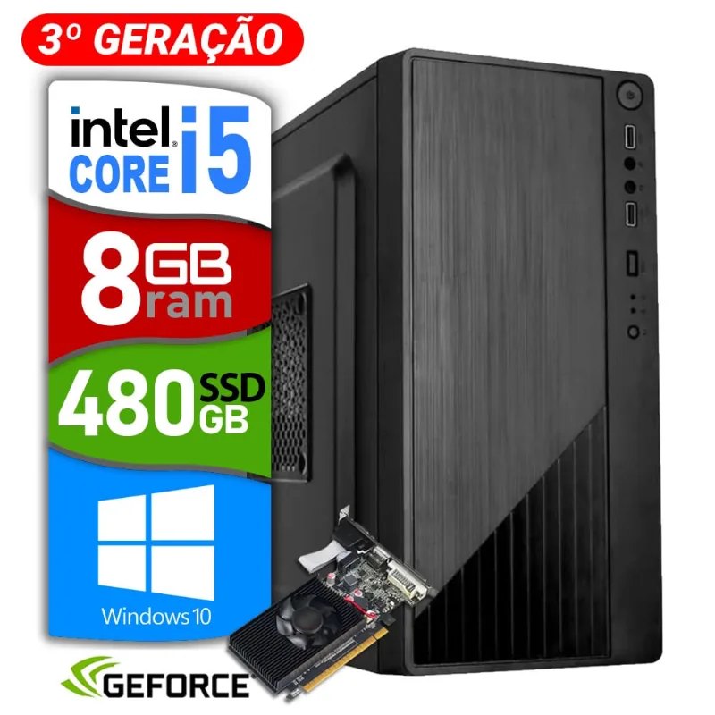 Computador Intel i5 3470 8Gb Ssd 480Gb GT610 2Gb