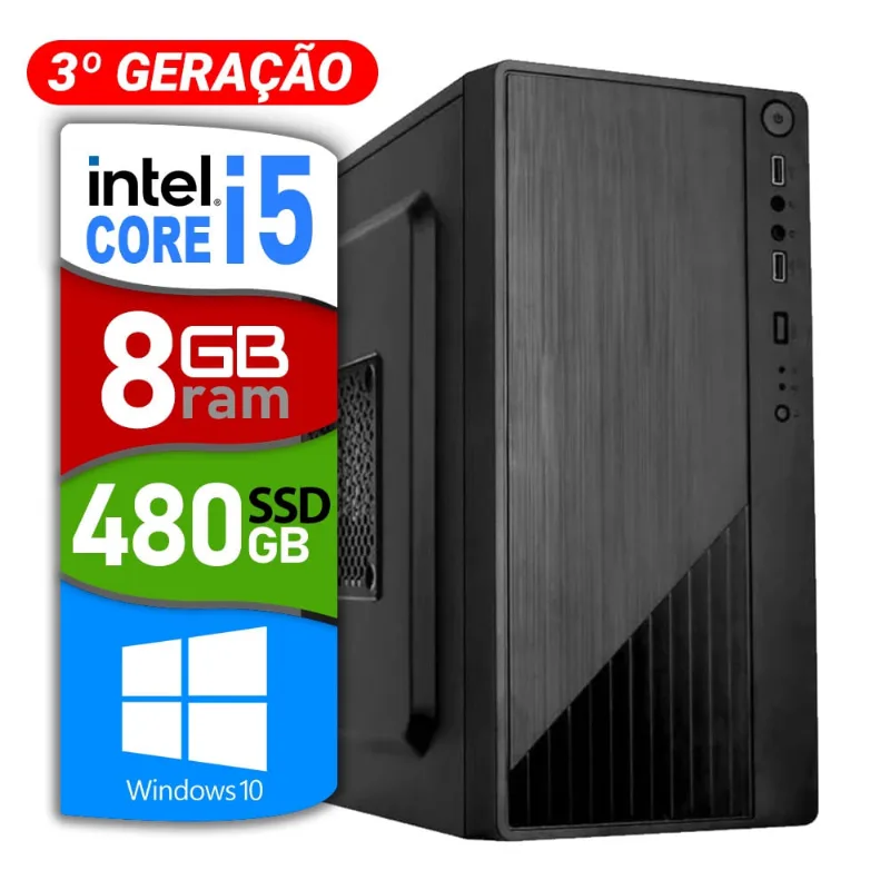 Computador Intel i5 3470 8Gb Ssd 480Gb