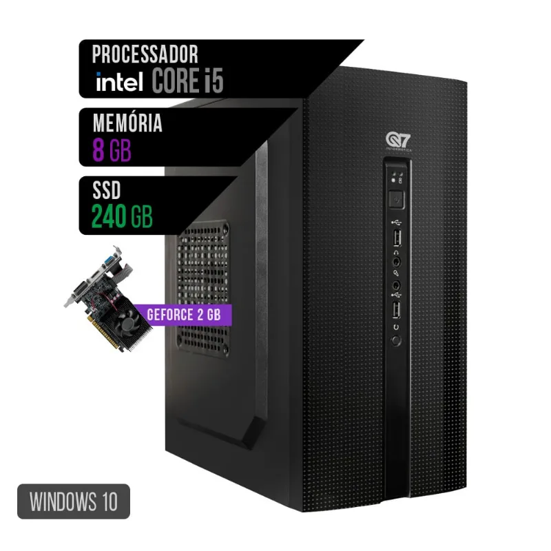 Computador Intel i5 8Gb Ssd 240Gb GT610 2Gb