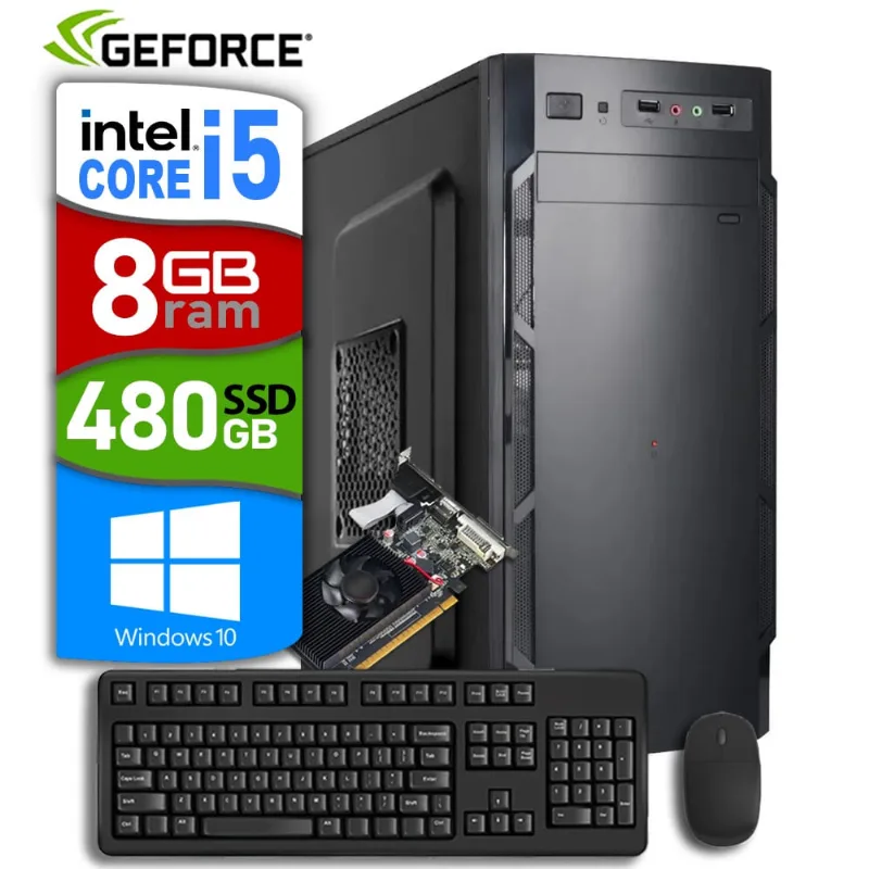 Computador Intel i5 8Gb Ssd 480Gb GT610 2Gb + Kit
