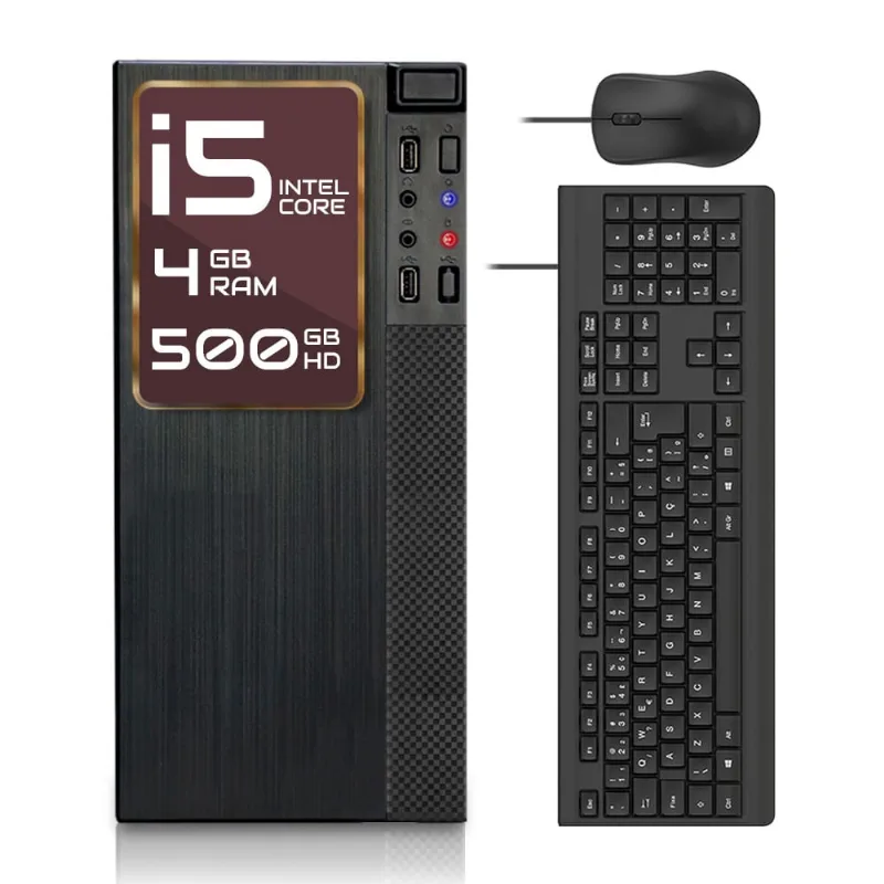 Computador Completo Intel Core i5 4GB HD 500GB 4 Núcleos Super Turbo Pc Hdmi Teclado e Mouse Strong Tech