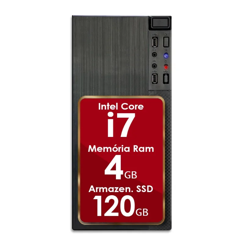 Computador Intel Core i7 4GB ssd 120GB 4 Núcleos Super Turbo Pc Hdmi Strong Tech