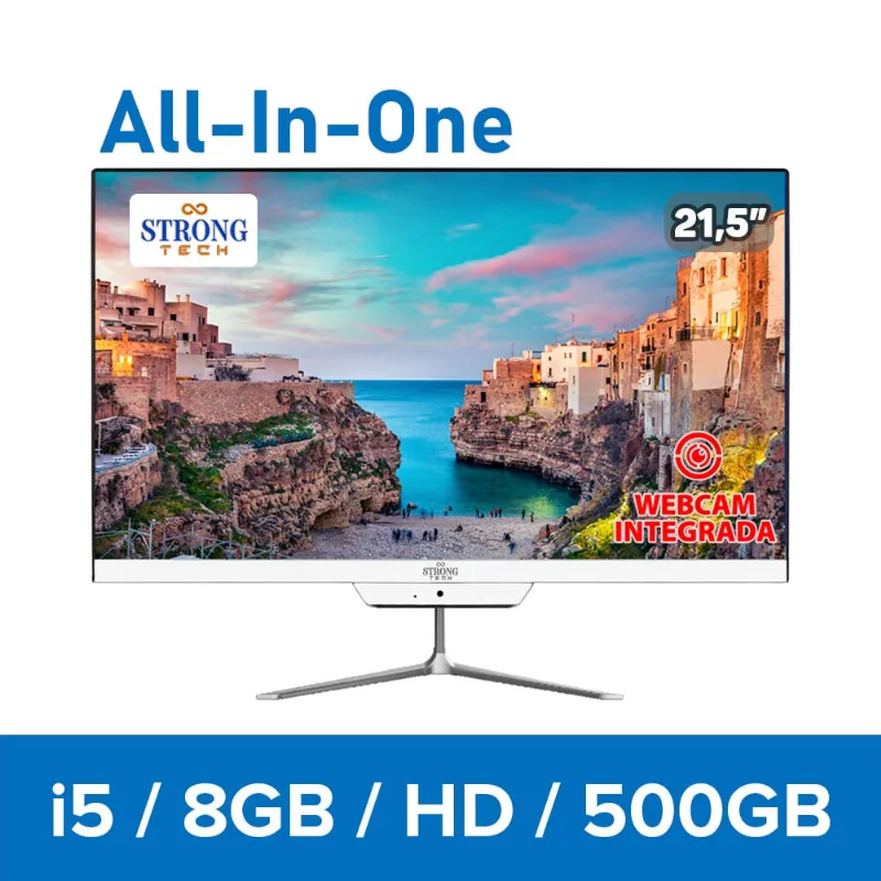 Computador All In One Intel Core i7 21,5 8GB HD 500GB 4 Núcleos Super Turbo Hdmi Webcam