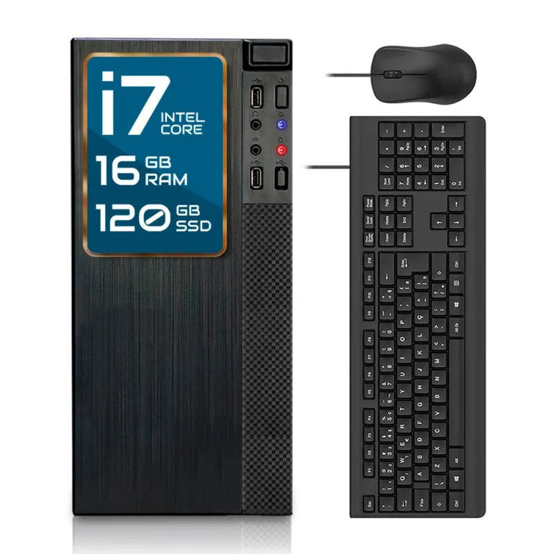 Computador Completo Intel Core i7 16GB ssd 120GB 4 Núcleos Super Turbo Pc Hdmi Teclado e Mouse Strong Tech