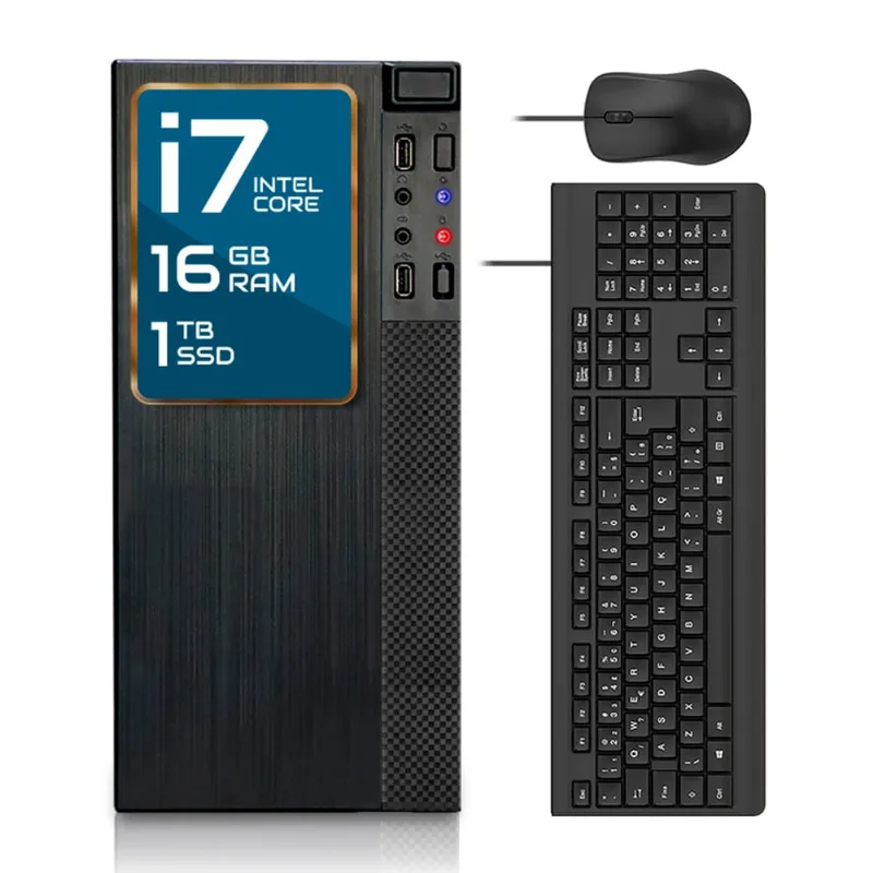 Computador Completo Intel Core i7 16GB ssd 1TB 4 Núcleos Super Turbo Pc Hdmi Teclado e Mouse Strong Tech