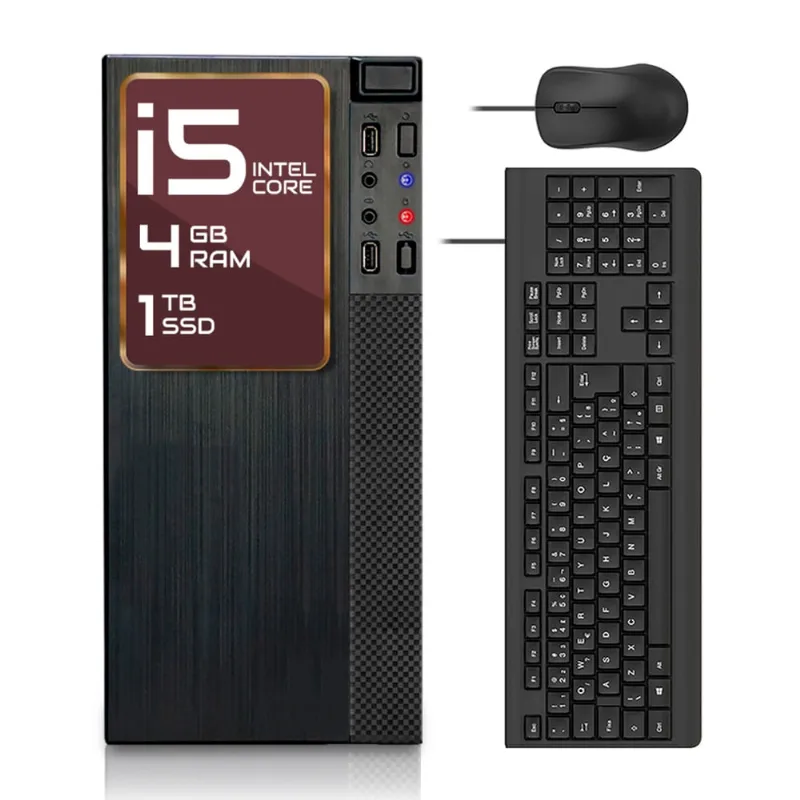 Computador Completo Intel Core i5 4GB ssd 1TB 4 Núcleos Super Turbo Pc Hdmi Teclado e Mouse Strong Tech