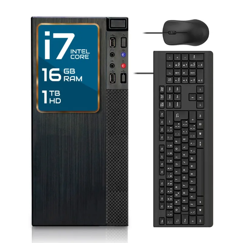 Computador Completo Intel Core i7 16GB HD 1TB 4 Núcleos Super Turbo Pc Hdmi Teclado e Mouse Strong Tech