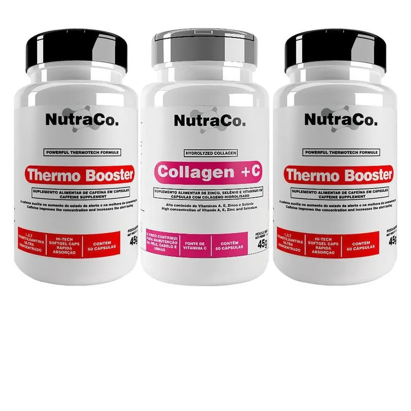 Kit 1x Colágeno Hidrolisado + 2x Termogênico Booster Nutraco