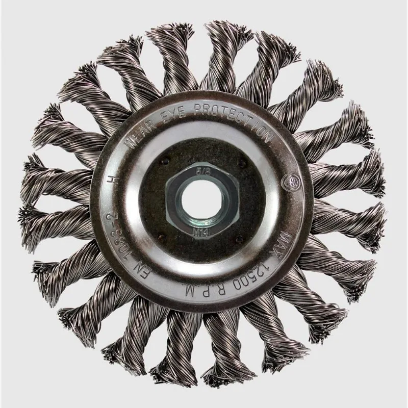 Escova Circular Trançada Pequi 115mm x 13mm M14 de Aço Carbono - Pequi