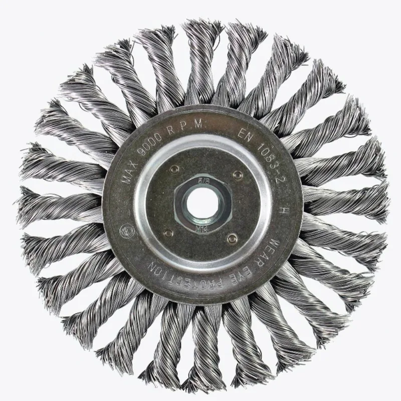Escova Circular Trançada Pequi 150mm X 13mm M14 De Aço Temperado - Pequi