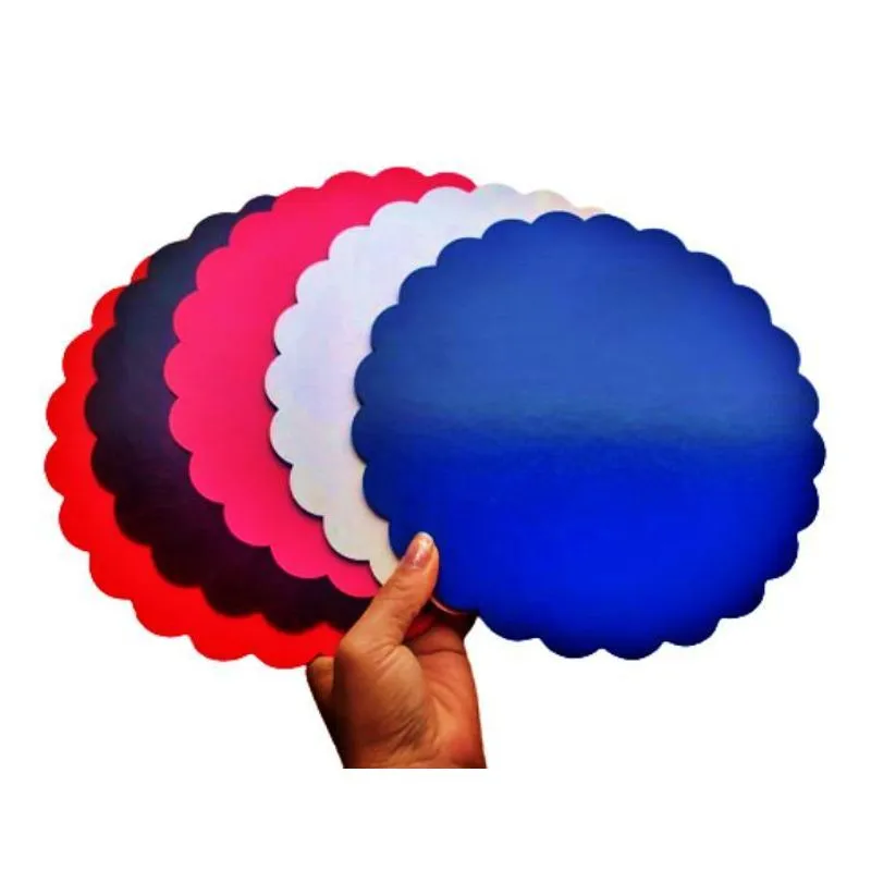 Tabuleiro De Bolo Coloridos 20cm Em Mdf 3mm 20 Unidades.
