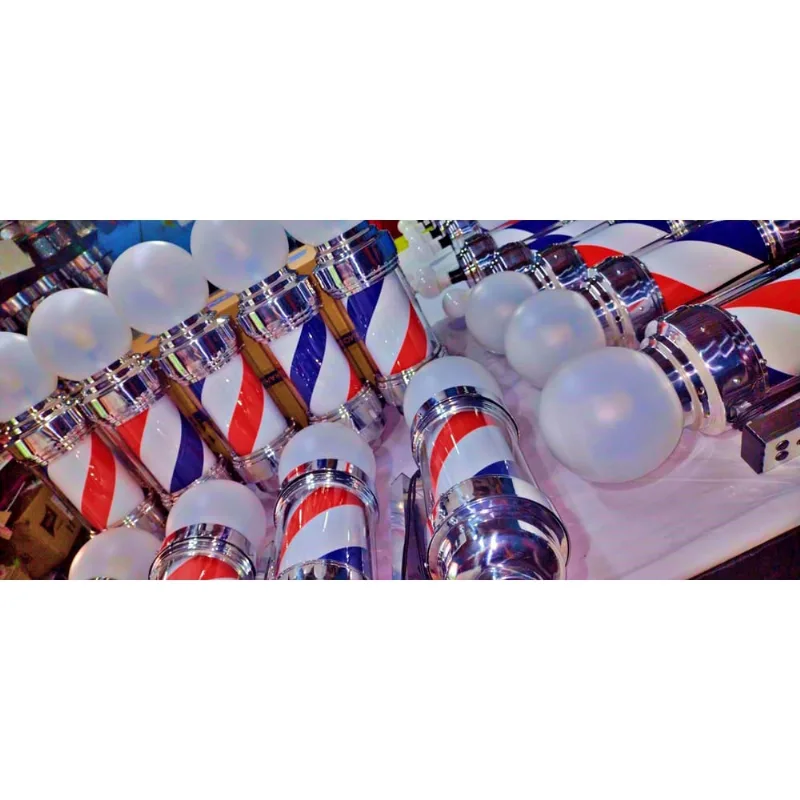 Barber Pole Giratório 50Cm Voltagem Bivolt estilo Americano. - Pequi