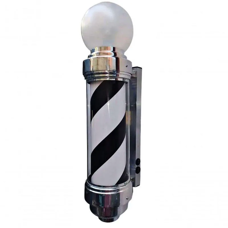 Barber Pole Giratório 60cm Voltagem Bivolt Preto.