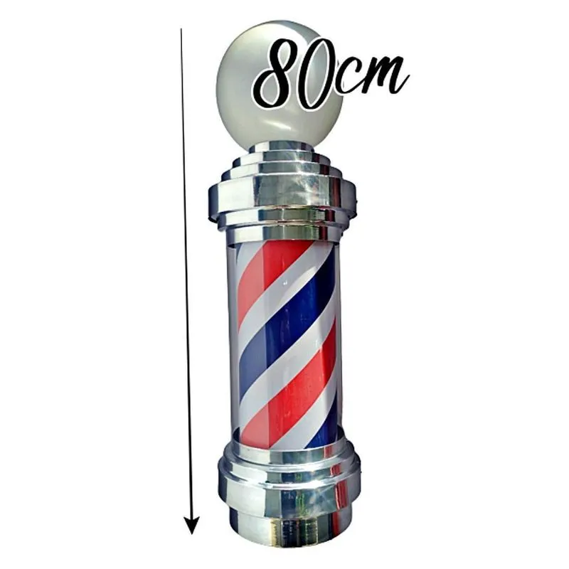 Barber Pole Giratório 80cm Bivolt Tamanho Big + Porta Pente