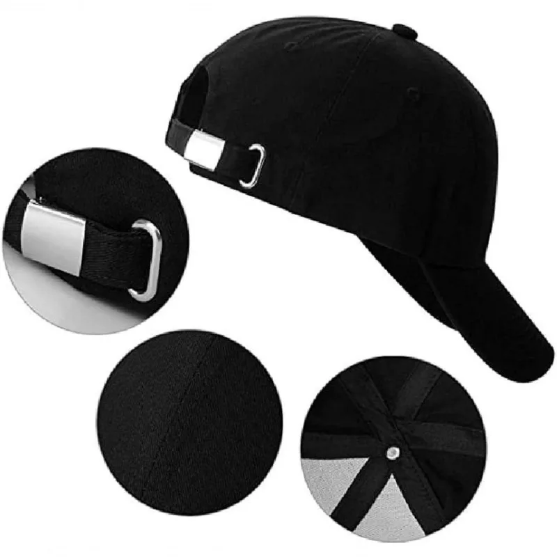 Boné Liso Esportivo Aba Curva Ajuste Metal Unissex Preto