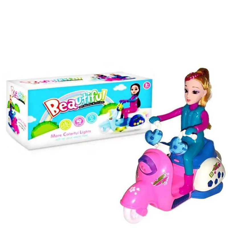 Brinquedo Infantil Boneca Menina Motociclista Música E Luzes