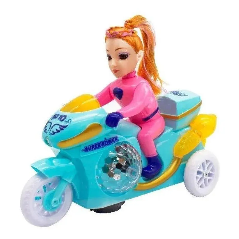 Brinquedo Infantil Boneca Menina De Moto Com Música E Luzes
