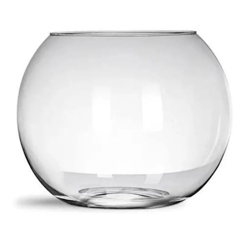 Mini Vaso Aquário Castiçal Redondo De Vidro 250Ml Mesa