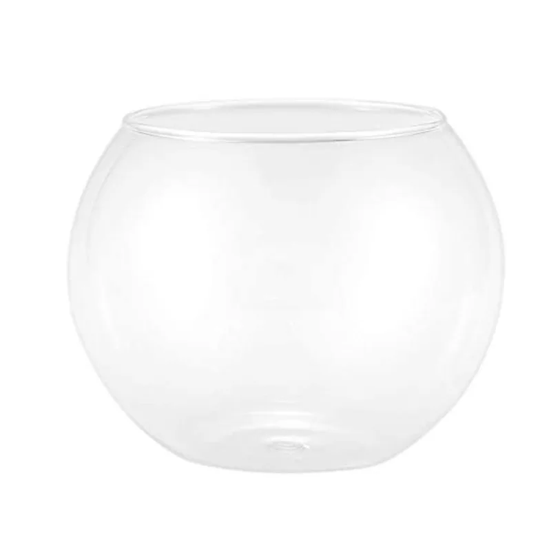 Kit 3 Vaso Aquário Castiçal Redondo De Vidro 750ml