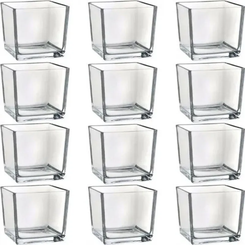 Kit 10 Mini Vaso De Vidro Castiçal Porta Vela De Mesa 300 Ml
