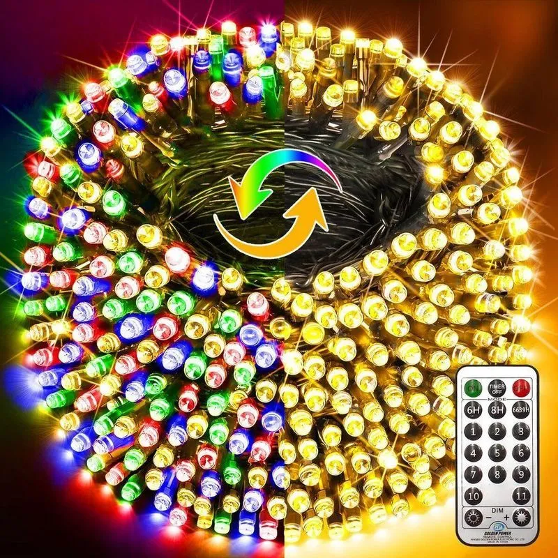 Pisca Cordão 200 Leds Colorido Branco 12 Funções 20m Natal Bivolts