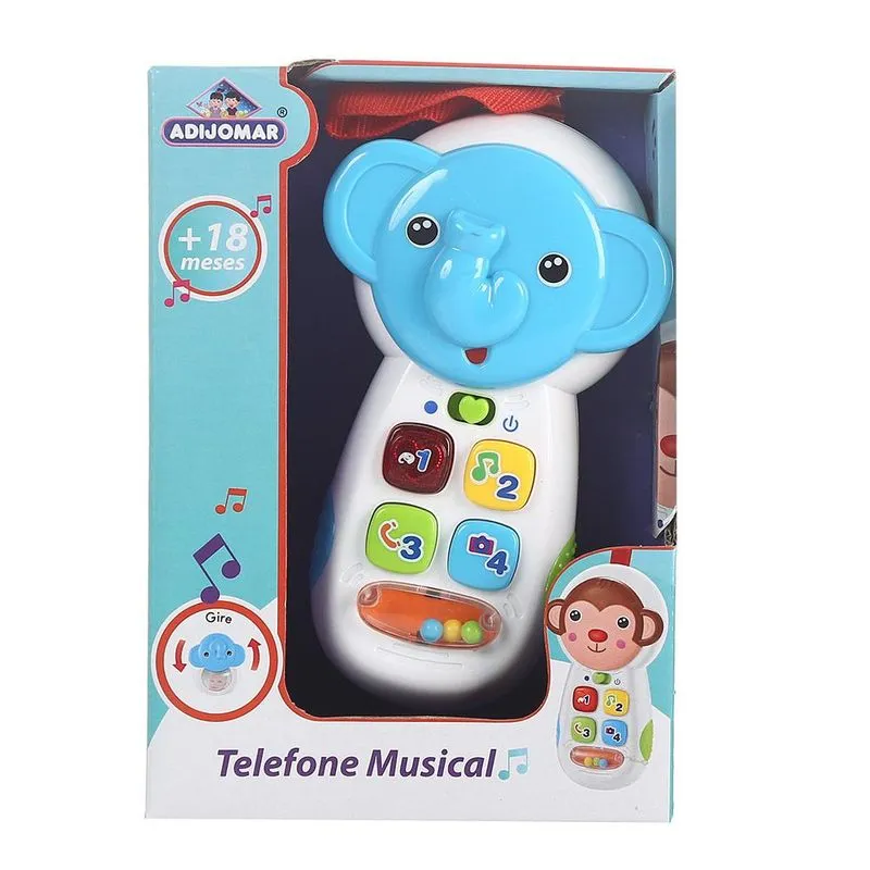 Telefone Celular Musical Elefante Com Luz Adijomar