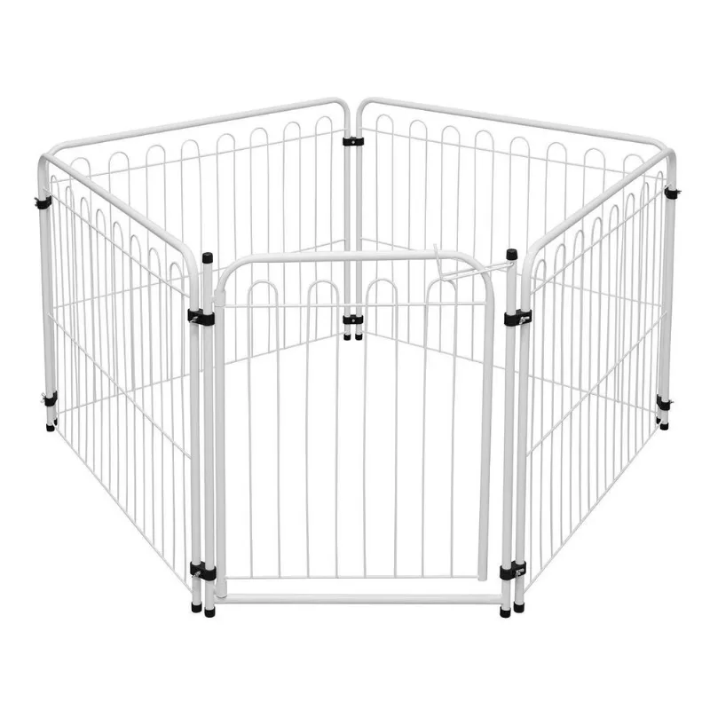 Cercado Dobrável Pet Mix 4 Lados Cachorro Cães Bebê Branco