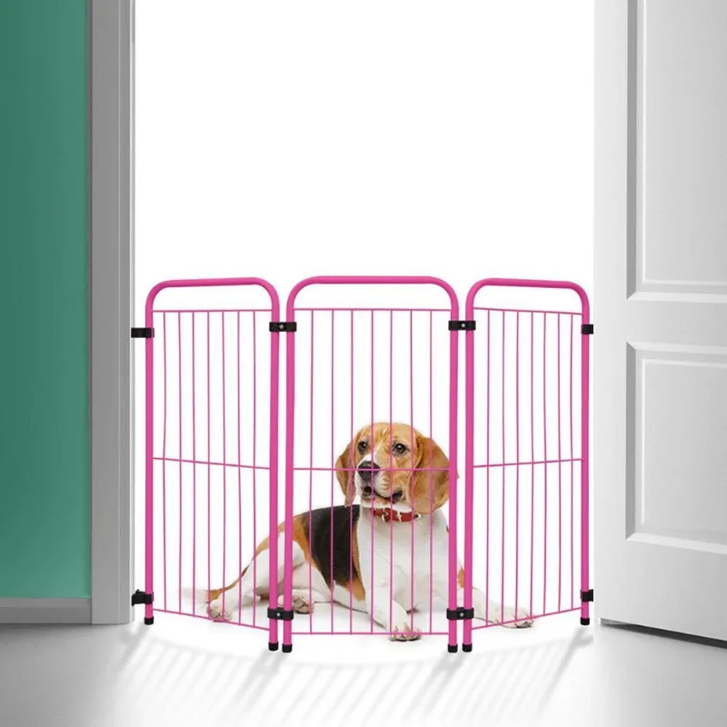 Cercado Dobrável Pet Max Portátil Cachorro Cães 75 Cm Rosa