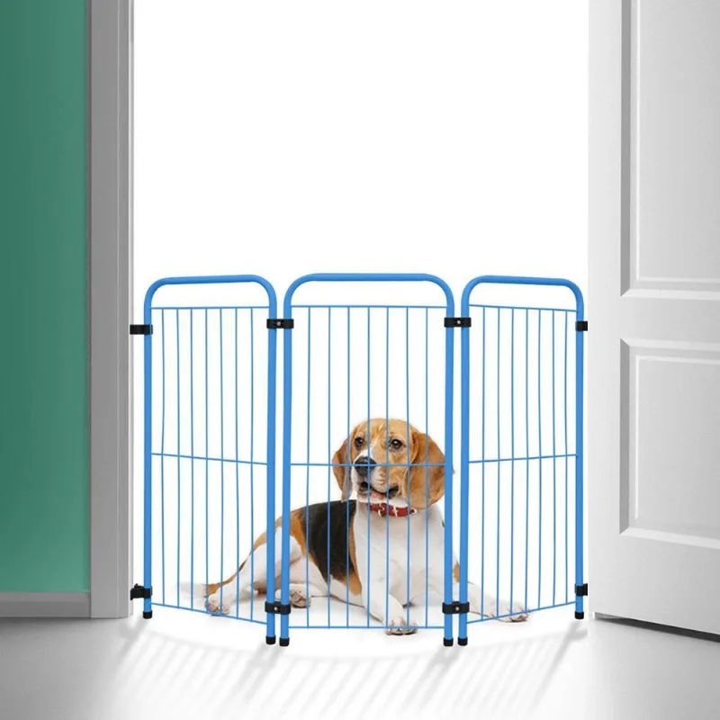 Cercado Dobrável Pet Max Portátil Cachorro Cães 75 Cm Azul