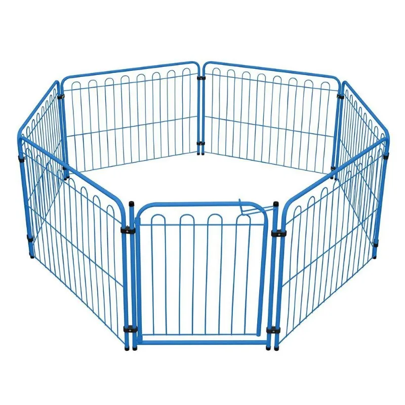 Cercado Dobrável Pet Mix 6 Lados Cachorro Cães Bebê Azul
