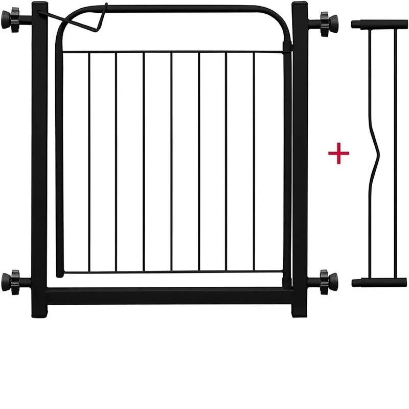 Portão Para Pet Aramado Com Prolongador 10Cm Preto Aço Mix