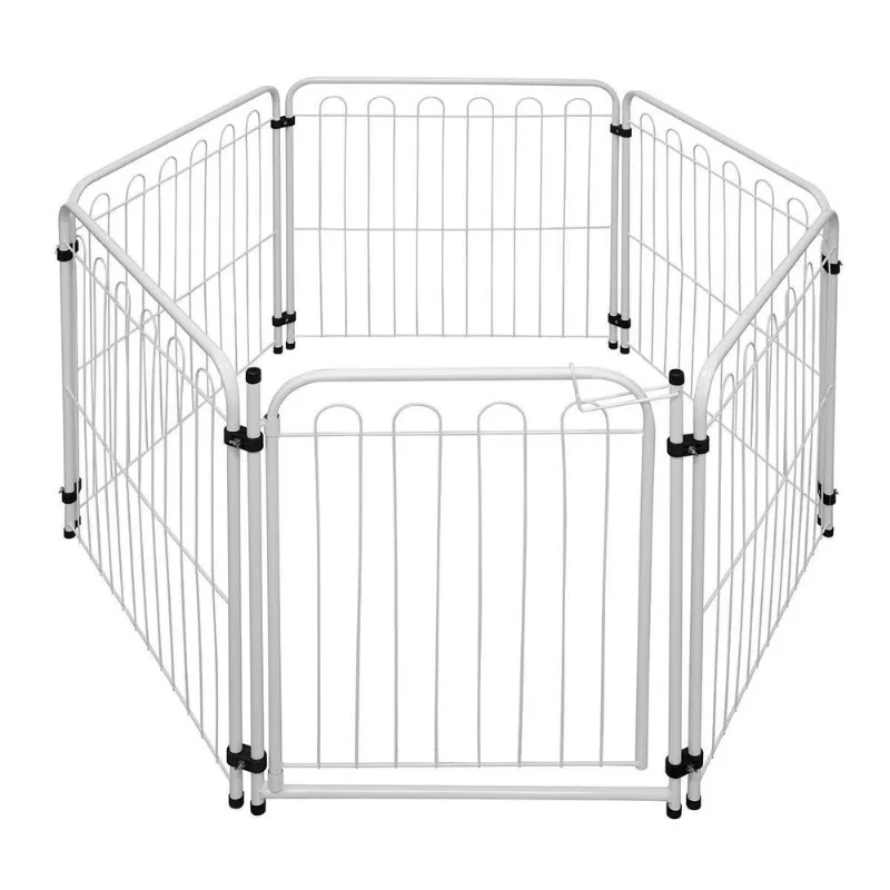Cercado Pet Cachorro Caes Dobrável 5 Lados 69cm Branco