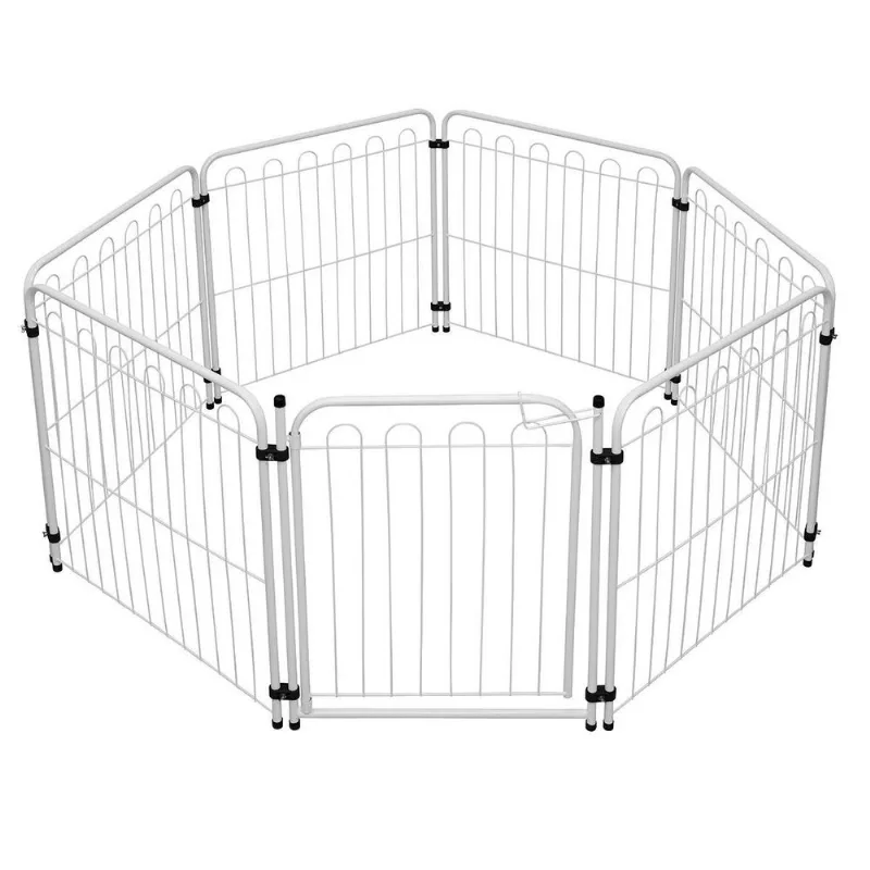 Cercado Pet Cachorro Caes Dobrável 6 Lados 69cm Branco