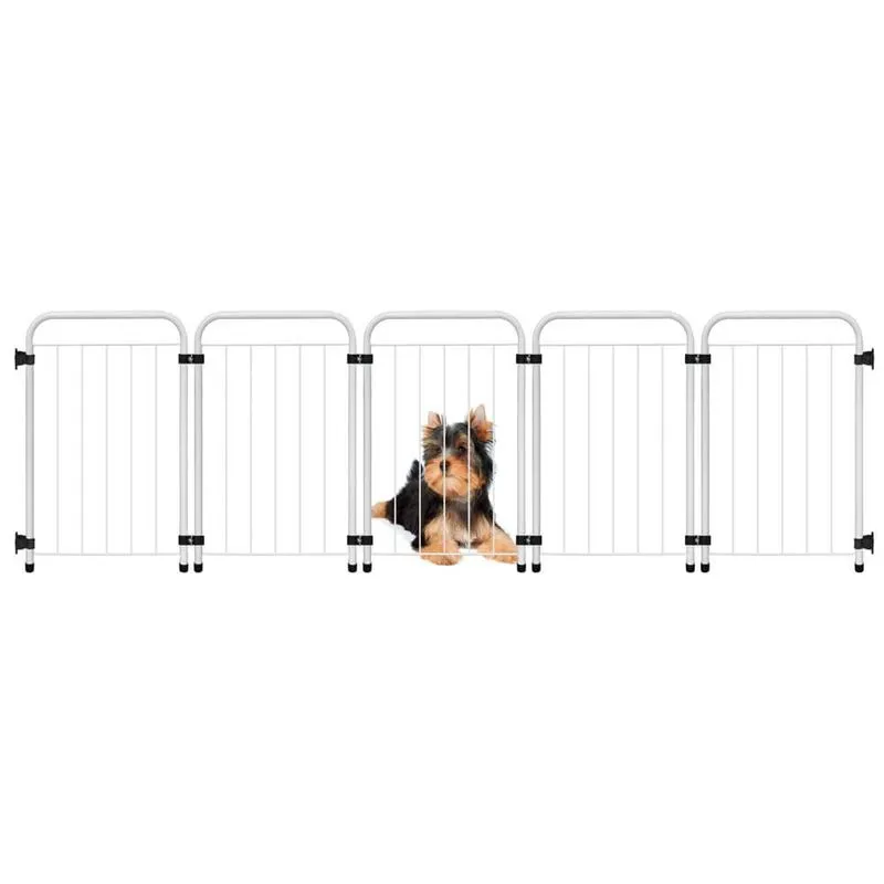 Cercado Pet Dobrável Portátil - 5 Módulos - Segurança - Branco - 30.041.01 - petmix