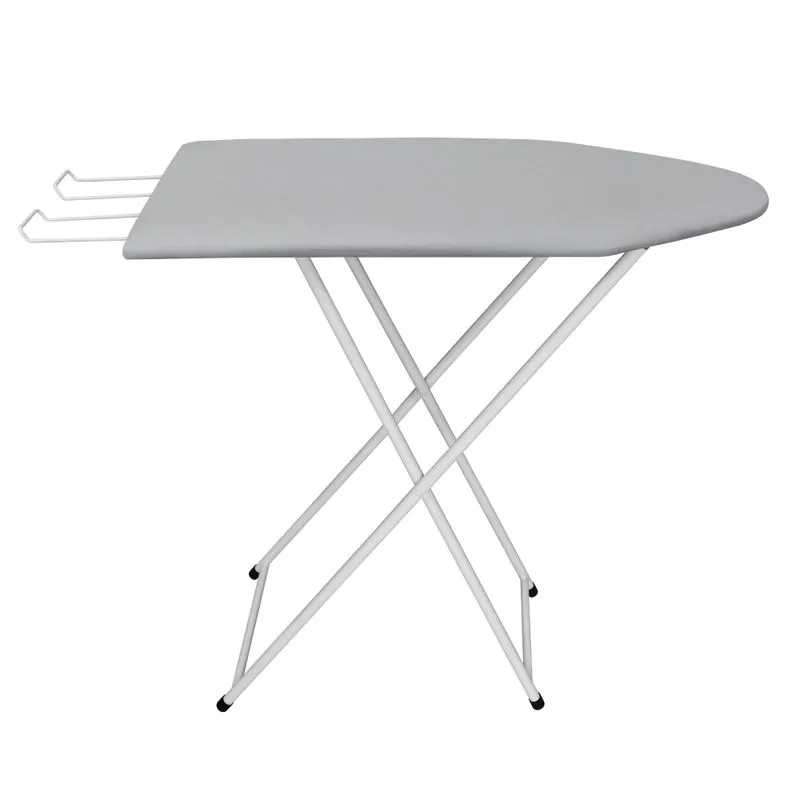 Mesa de Passar Roupas Aço e Madeira 34x85cm Açomix Tecido Metalizado Altura Ajustável