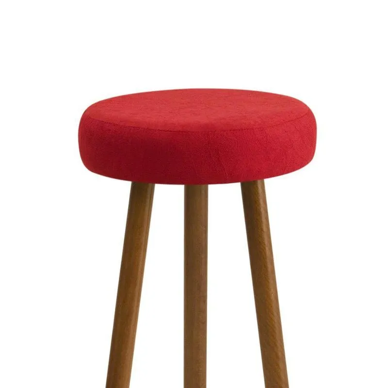 Banqueta Rubi Suede Vermelho