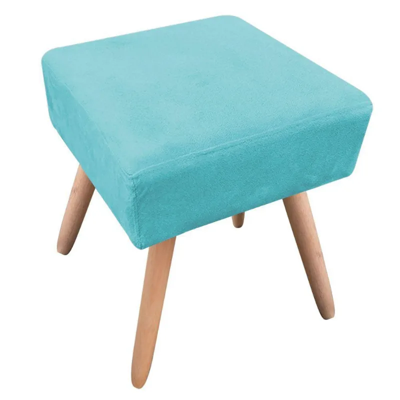 Puff Ibiza Quadrado Suede Azul Turquesa Natural